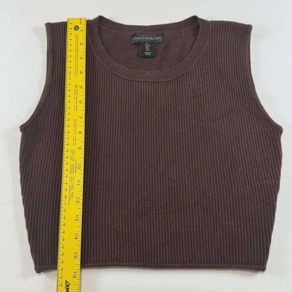 House Of Harlow 1960 Brown Ribbed Cropped Tank Top Size Large - Picture 8 of 10
